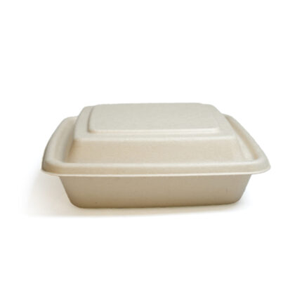 ECO BAGASSE SQUARE CONTAINER + BAGASSE LID