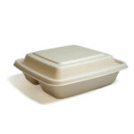ECO Bagasse Square 2 Compartment + BAGASSE Lid