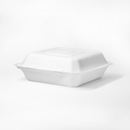 ECO Bagasse Square Container with Hinged Lid