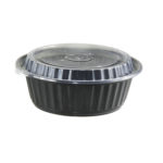 Black Ripple round containers & lids