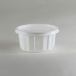 White plastic bowls & lids