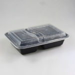 Black microwavable compartment containers & lids