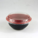 Black n red round containers & lids