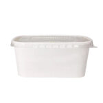 Kraft White Rect Containers + PP Lid