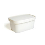 Kraft White Rect Containers + kraft Lid